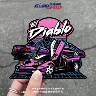 饰贴花 Diablo跑车汽车贴纸摩托车赛车车身后备箱挡风玻璃装