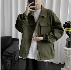 垫肩飞行员夹克美式vintage棒球服工装夹克男2023春秋款韩版