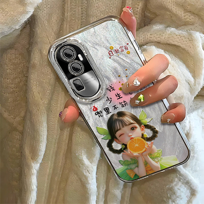 适用于OPPOReno10Pro+/K9羽纱手机壳OPPOR17/Find X8/6/7/5/Turbo/ultra漂亮女孩超薄手感镜头全包壳vivo苹果