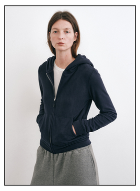 shyshy软糯摇粒绒连帽卫衣修身感双色全拉链开衫连帽卫衣