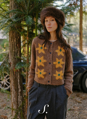 shyshy羊驼毛绵羊毛小版型好穿彩色双色冬日小开衫