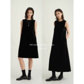 丝绒复古气质背心圆领无袖 shyshy 金斯伯格 丝绒长裙A型