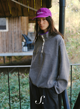 shyshy“云朵摇粒绒”休闲感舒适桑蚕丝绵羊毛宽松好穿摇粒绒外套