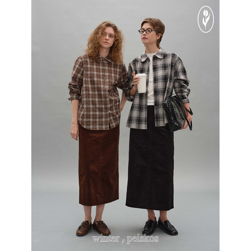 shy双一字口袋灯芯绒半裙