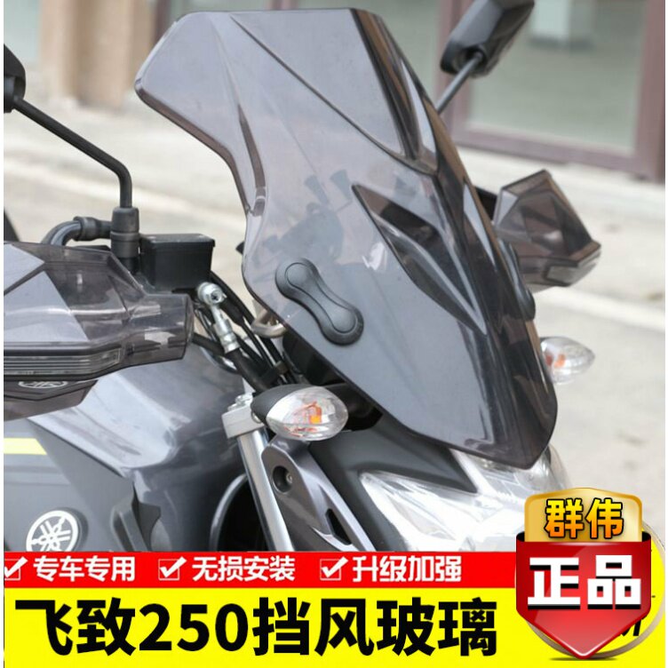 适用于雅马哈飞致YS250飞致150摩托车前挡风玻璃挡风罩前风挡改装