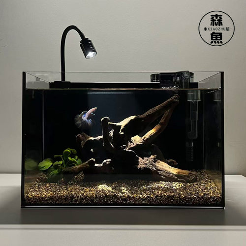 沉木造景桌面小鱼缸斗鱼专用缸