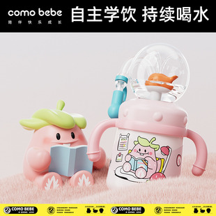 儿童水杯鲸鱼喷水杯宝宝吸管杯幼儿园家用杯婴儿喝水保温不锈钢杯