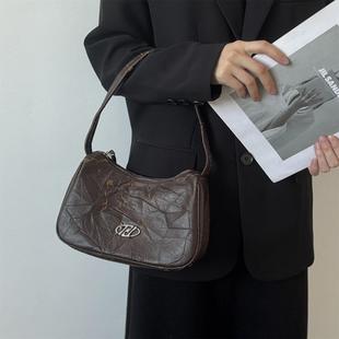 柜价300+！国内公司单！复古软皮腋下包包手提质感女包hobo法棍包