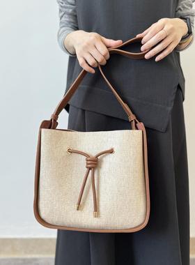 限量二三十个！公司单！小众撞色托特包通勤水桶包单肩斜跨女包包