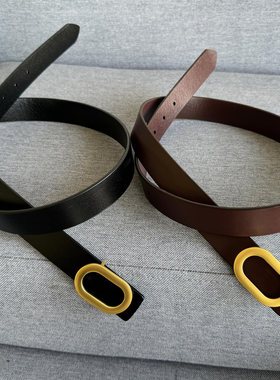 捡漏~出厂价200+！外贸撤柜订单 植鞣牛皮腰带装饰女士皮带裤腰带