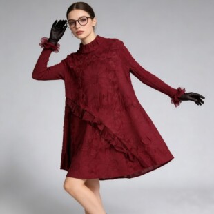 工厂冲量197210时尚 连衣裙 气质显瘦高贵上档次复古春秋季