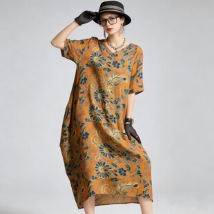 工厂冲量226183时尚 宽松休闲连衣裙 洋气女装