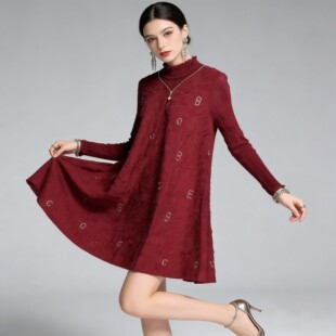 工厂冲量18853时尚 连衣裙 气质显瘦高贵上档次复古春秋季