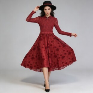 工厂冲量8861时尚 假两件连衣裙 褶皱气质显瘦高贵春秋季