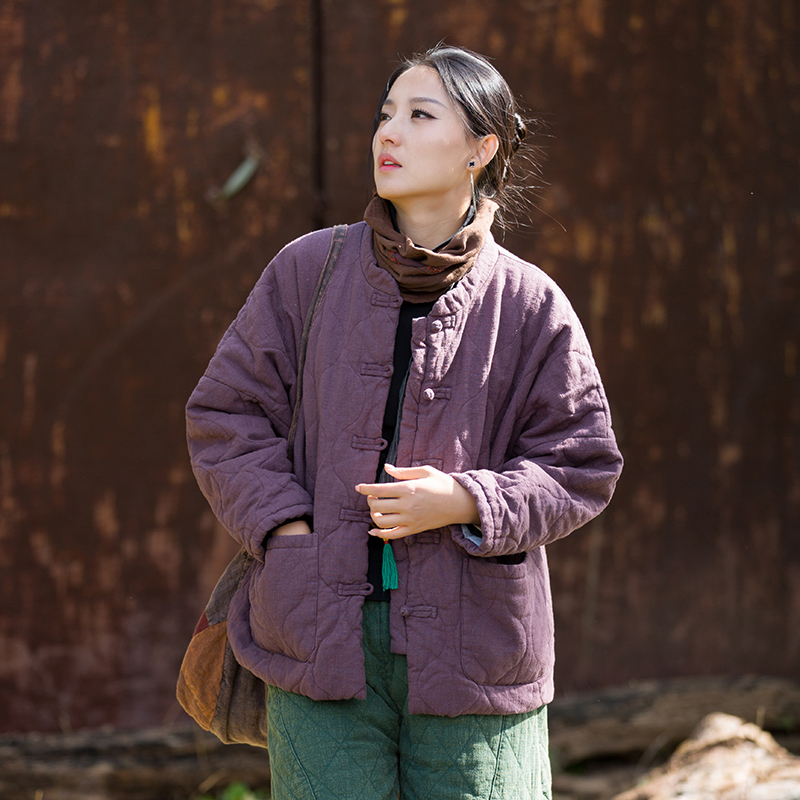 新中式禅意夹棉复古盘扣棉服棉袄