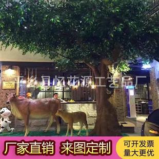大树大型室内装饰假树榕树造景酒店婚庆包柱子玻璃钢包邮