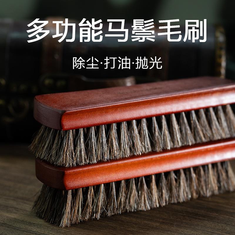 马毛刷鞋刷软毛不伤鞋擦皮鞋汽车内饰除尘打油抛光打蜡清洁专用刷