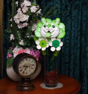 蔬菜精灵正版 授权白菜狗积木摆件小菜狗可爱头雕潮玩拼插积木玩具