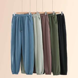 秋冬男士德绒家居裤宽松大码束脚运动裤可外穿睡裤加厚口袋休闲裤