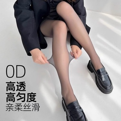 黑色丝袜夏季薄款隐形防勾丝不掉档性感长筒裸感连脚裤袜女超薄