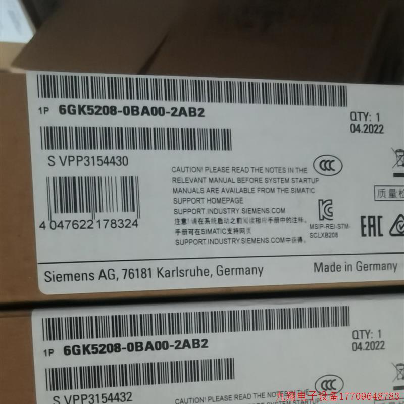 拍前询价:6GK5208-0BA00-2AB2全新原装XB208 6GK5 208-0BA00-2AB
