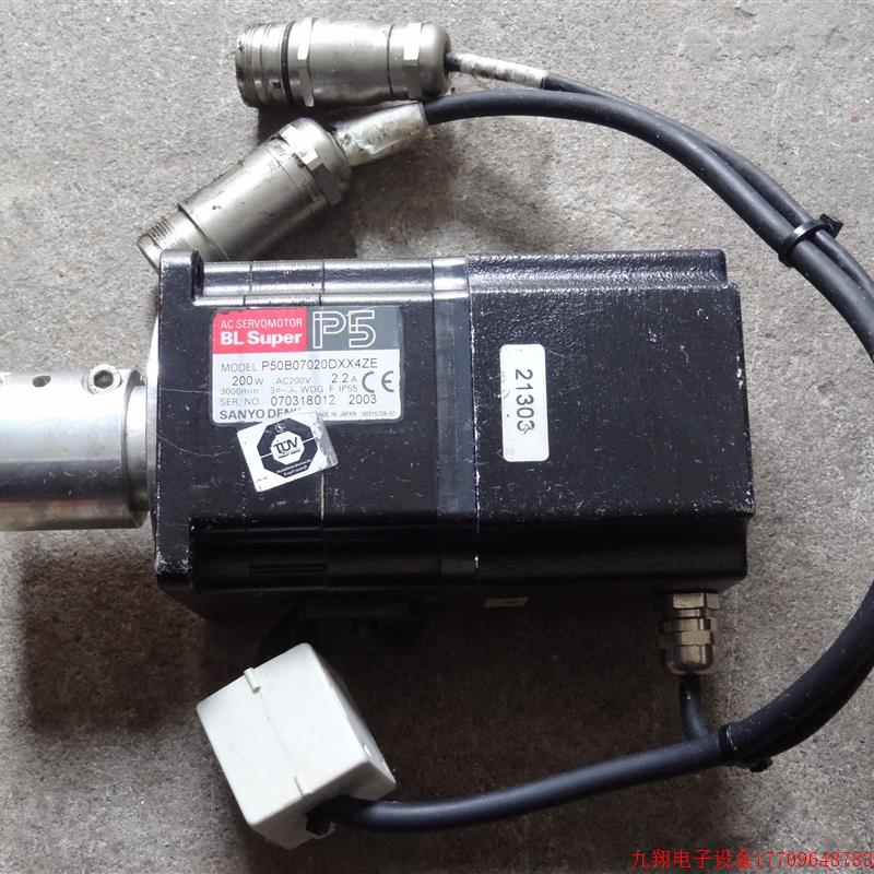 拍前询价:原装日本Sanyo/三洋伺服电机P50B07020DXX4ZE 200W拆机