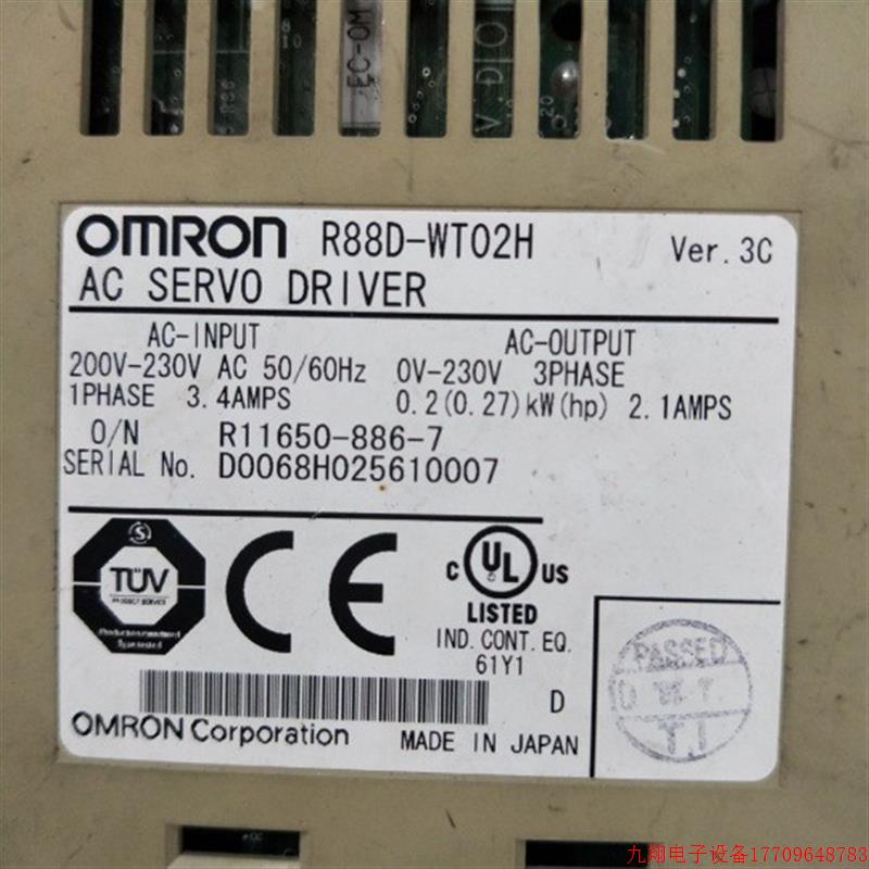 拍前询价:A028*拆机正品 R88D-WT02H 实物拍摄 现货包好