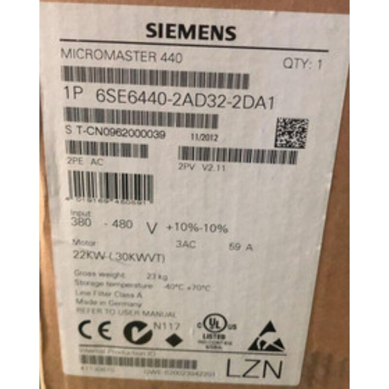 拍前询价：6SE6440-2AD32-2DA1全新MM440三相变频器22千瓦