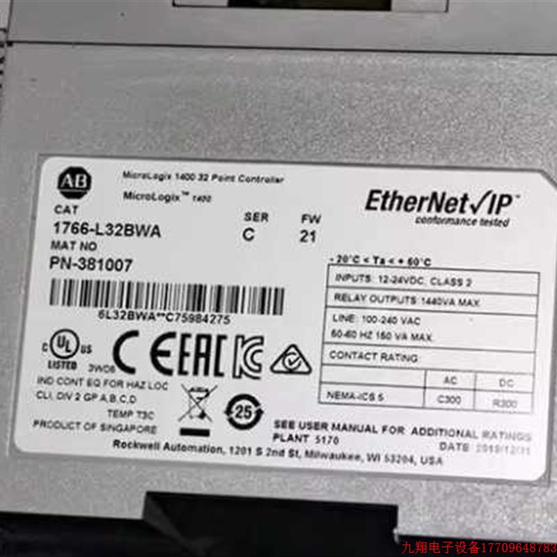 拍前询价:议价正品1766-L32BWA MicroLogix 1400议价