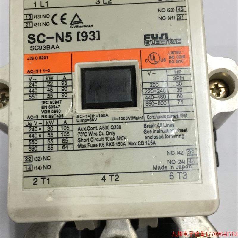 拍前询价:日本FUJI富士Fe交流接触器SC-N5[93]原装拆机件93A线圈