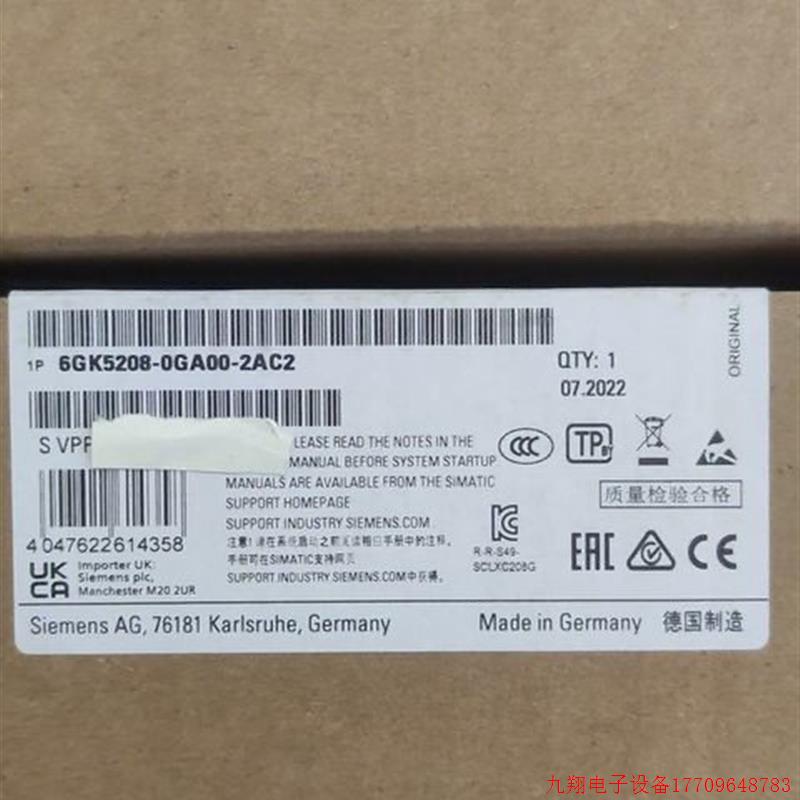 拍前询价:6GK5208-0GA00-2AC2,原装全新XC208.6GK5 208-0GA00-2A
