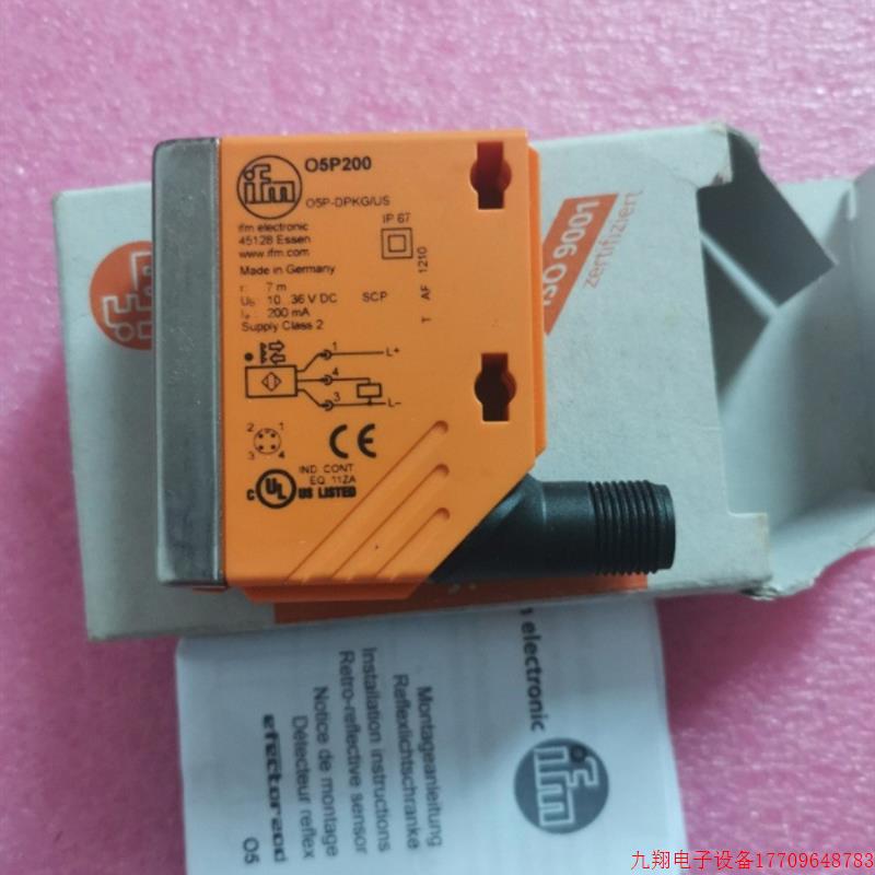 拍前询价:A027*全新原装正品IFM易福门 O5P200 O5P-DPKG/US 现货