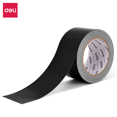 得力黑色布基胶带52003 52005 宽48mm60mm长20m强粘性易撕 单卷装