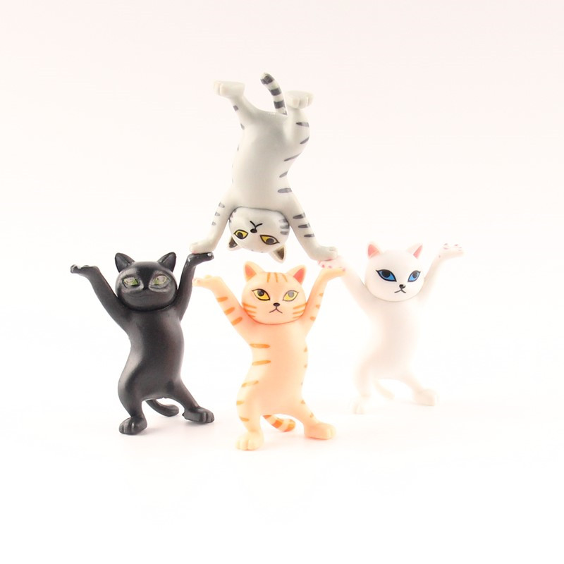 跳舞猫咪网红沙雕猫猫妖娆猫万物皆可举笔拖抬棺猫桌面举手猫摆件