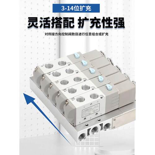 下插集线成气动电磁阀控制换向阀组气阀开关汇流底板阀岛F3-4V210