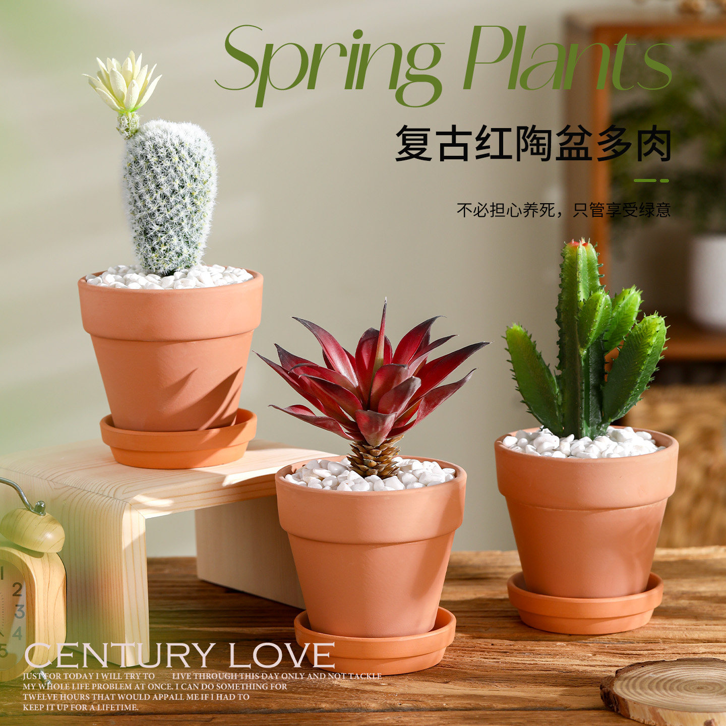 多肉植物陶瓷花盆组合室内绿植小盆栽办公室桌面工位仿真盆景摆件