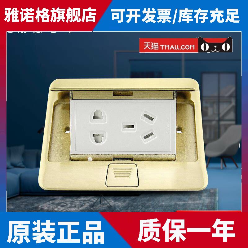 原装正品施耐德(阻尼)五孔地插座全铜防水二三插座E226C10U_BAS