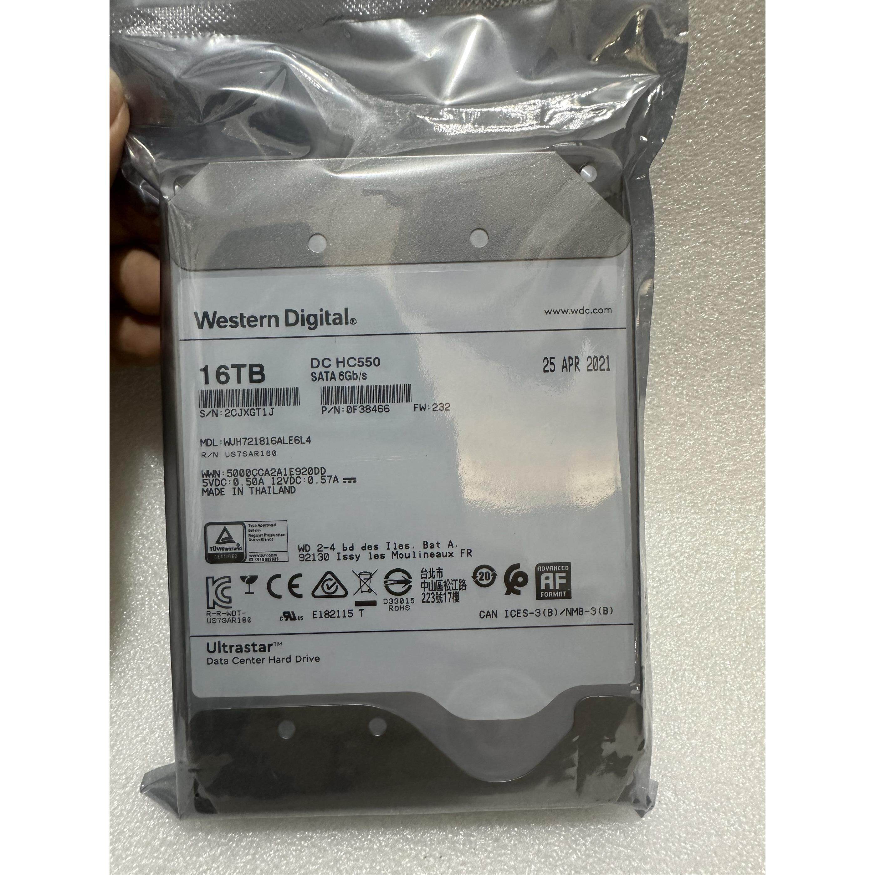 Western16T硬碟WUH721816ALE6L4西部数据 16TB HC550 机械硬碟监
