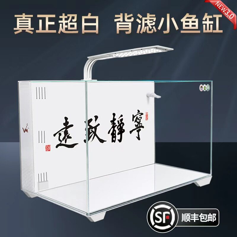 鱼缸客厅2023年新款中小型家庭背滤生态免换水超白玻璃桌面金鱼缸