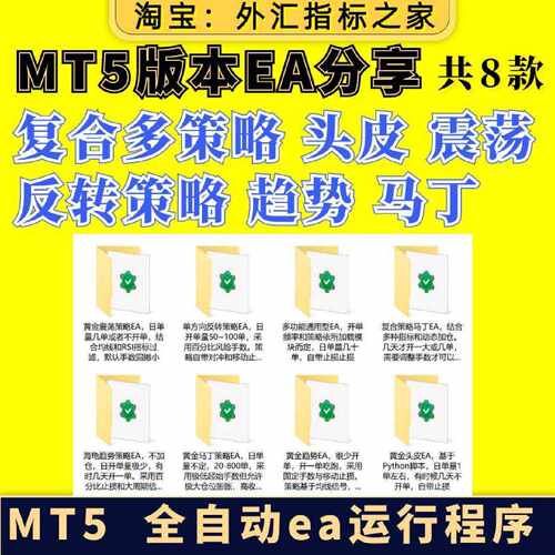MT5【店主实盘EA程序 8款】黄金外汇ea自动化量化交易策略MT5程序