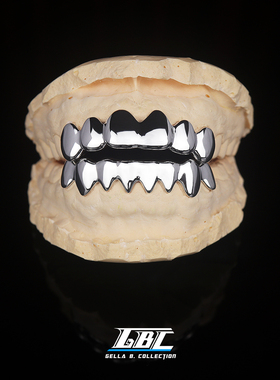 GBC 牙套定制欣赏（s925素银光面 黄金牙套 私人订制 Grillz）