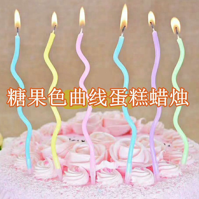 糖果色派对无烟旋转生日蜡烛