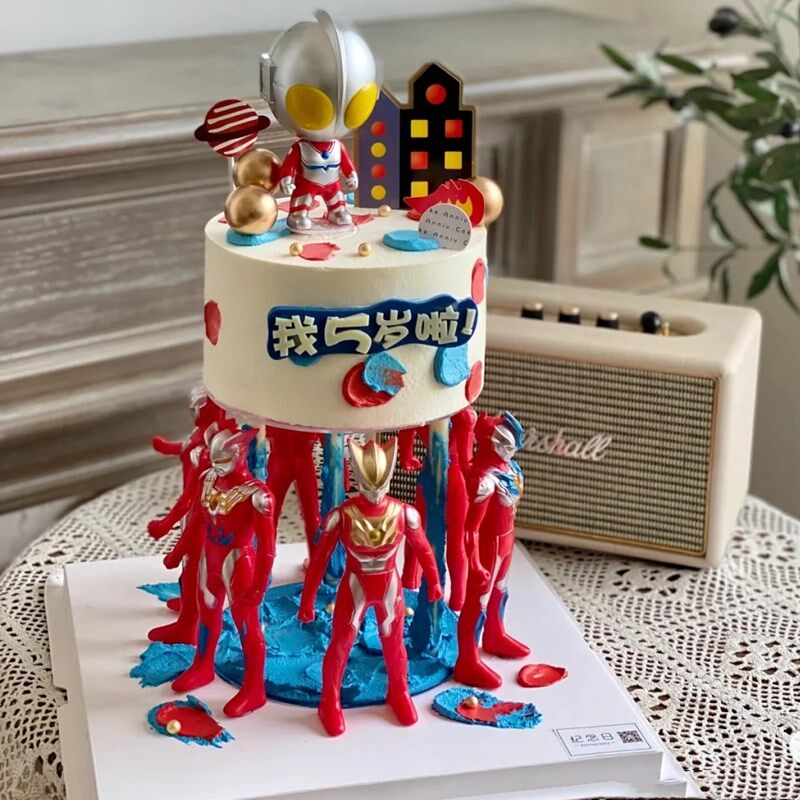 小男孩生日蛋糕装饰摆件儿童男宝宝周岁卡通英雄战士烘焙烘焙玩偶