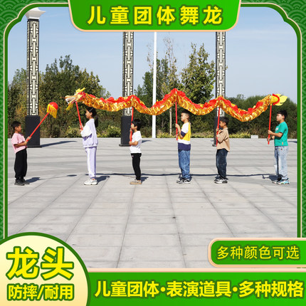 儿童传统舞龙舞狮道具整套彩带幼儿园学校小学生手杆舞龙龙头表演
