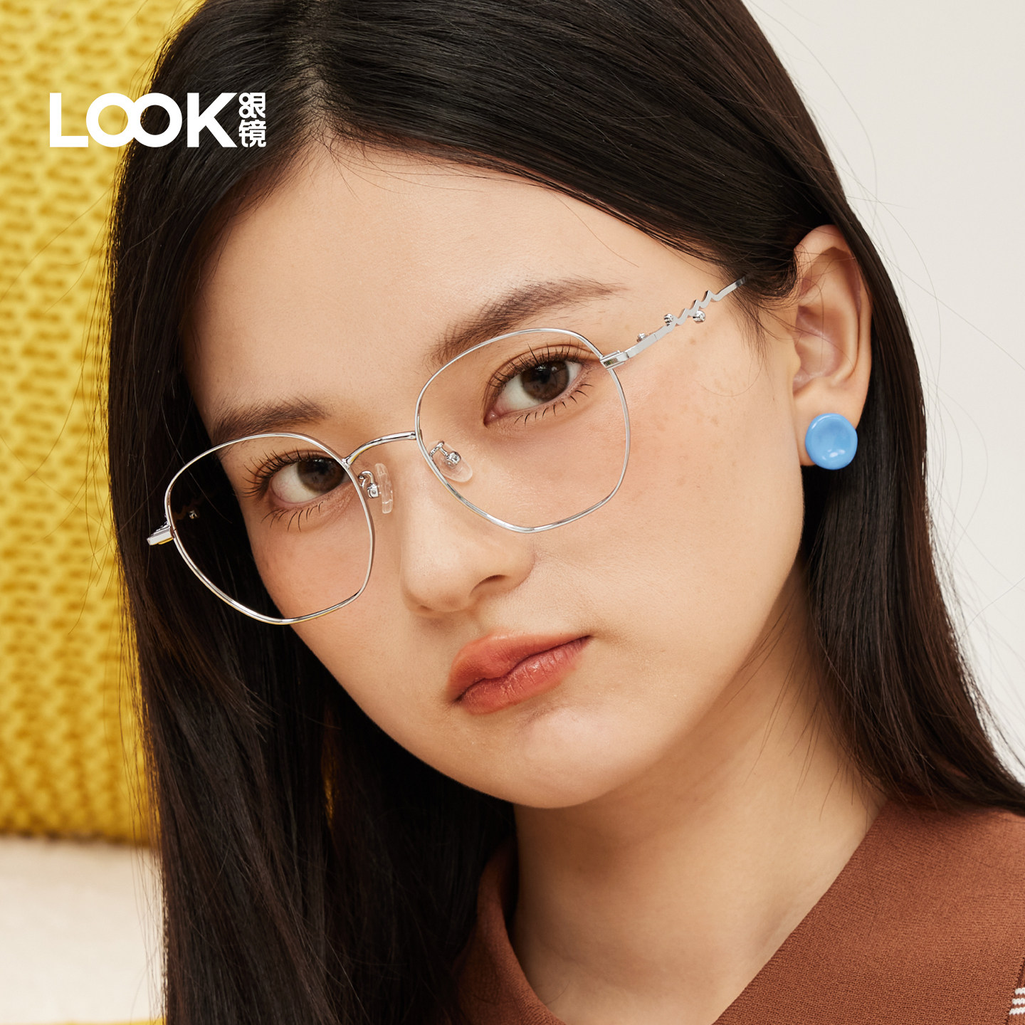 LOOK金丝眼镜女高级感小椭圆框近视眼镜男可配防蓝光抗疲劳眼镜片