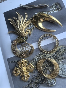 拍一发三 Vintage i素金中古胸针 napier特价 复古首饰mone