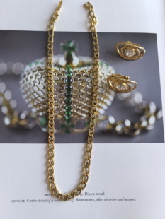 Vintage复古首饰napier中古项链耳夹套装