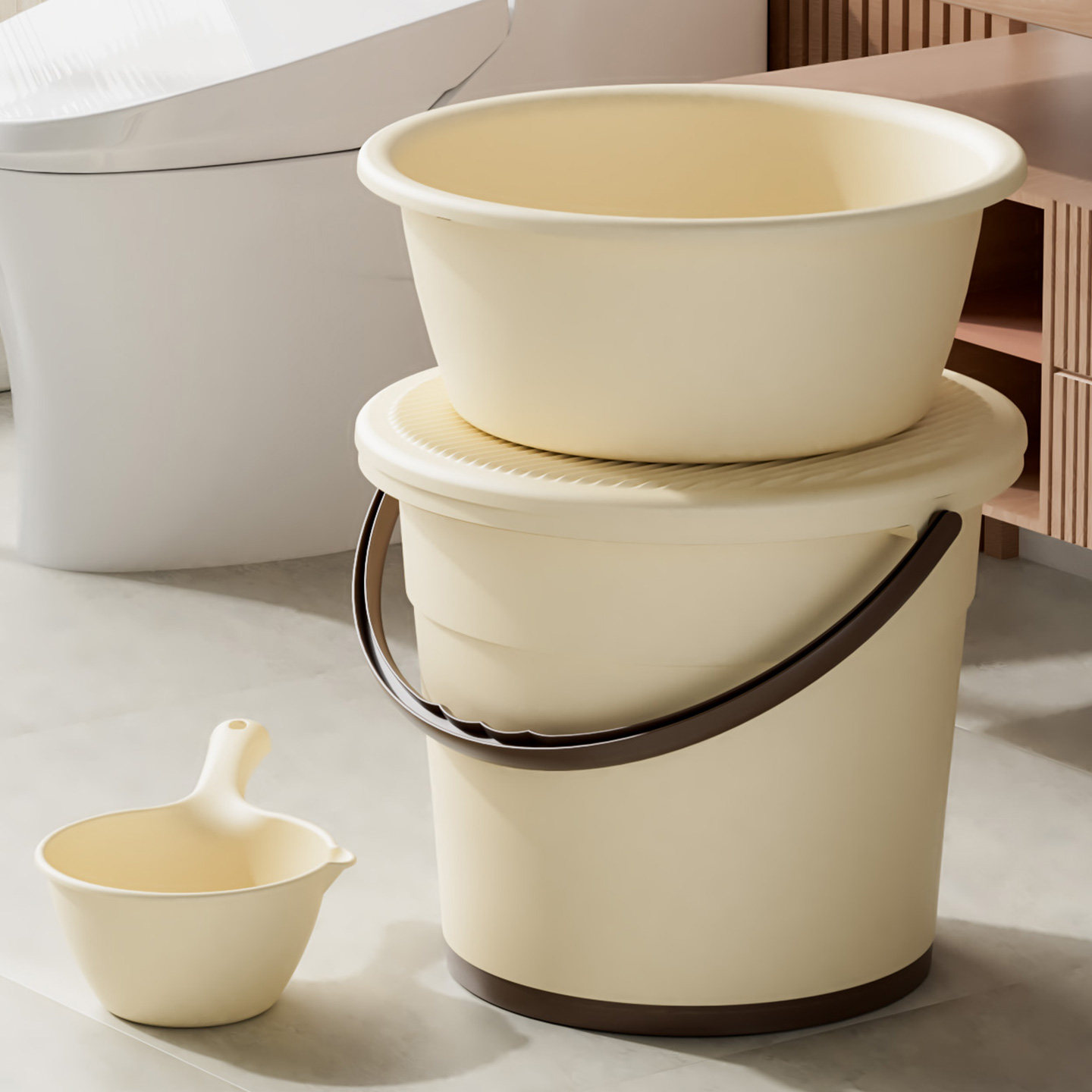 宿舍学生党洗漱泡澡家用清洁泡脚桶盆桶杯子套装加厚浴室用品套件