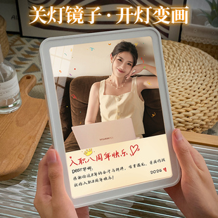 公司送员工镜子灯光画团队同事入职周年庆纪念品定制离职DIY照片