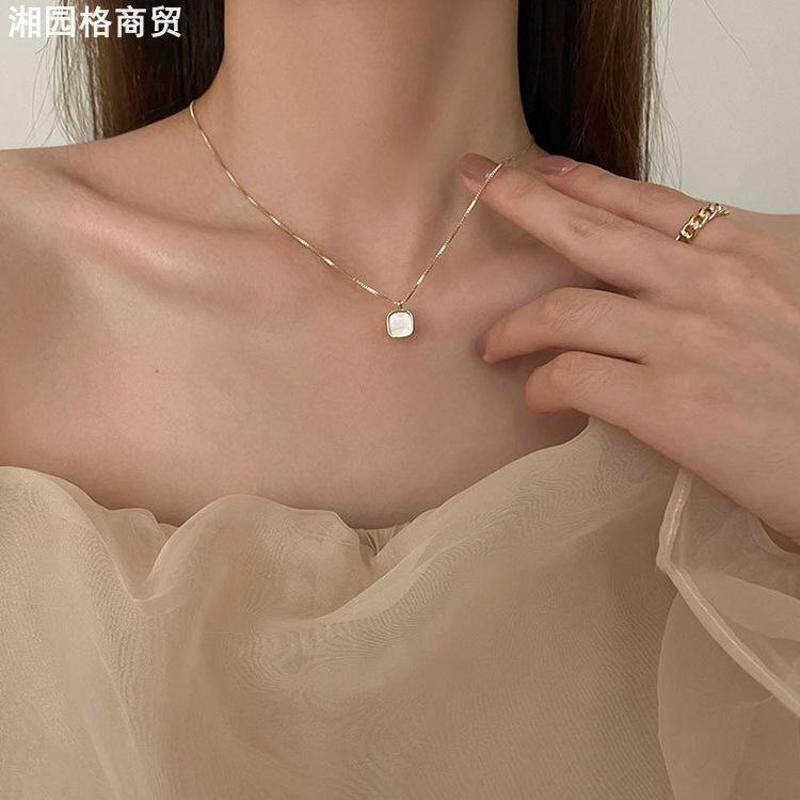 Square Drip Oil Necklace ins新款滴油项链ins潮简约气质小众设